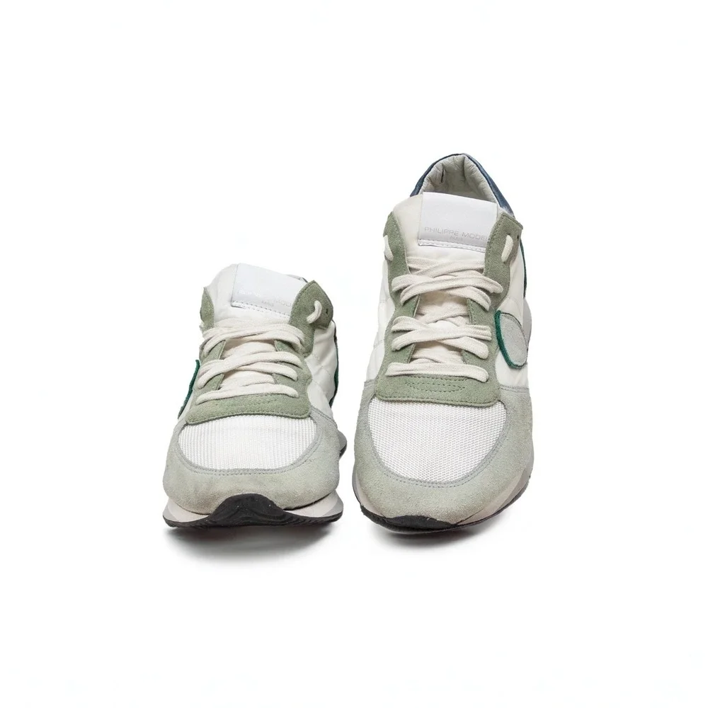 Philippe Model Tropez Tzlu‎ W111 White-Green Canvas Suede